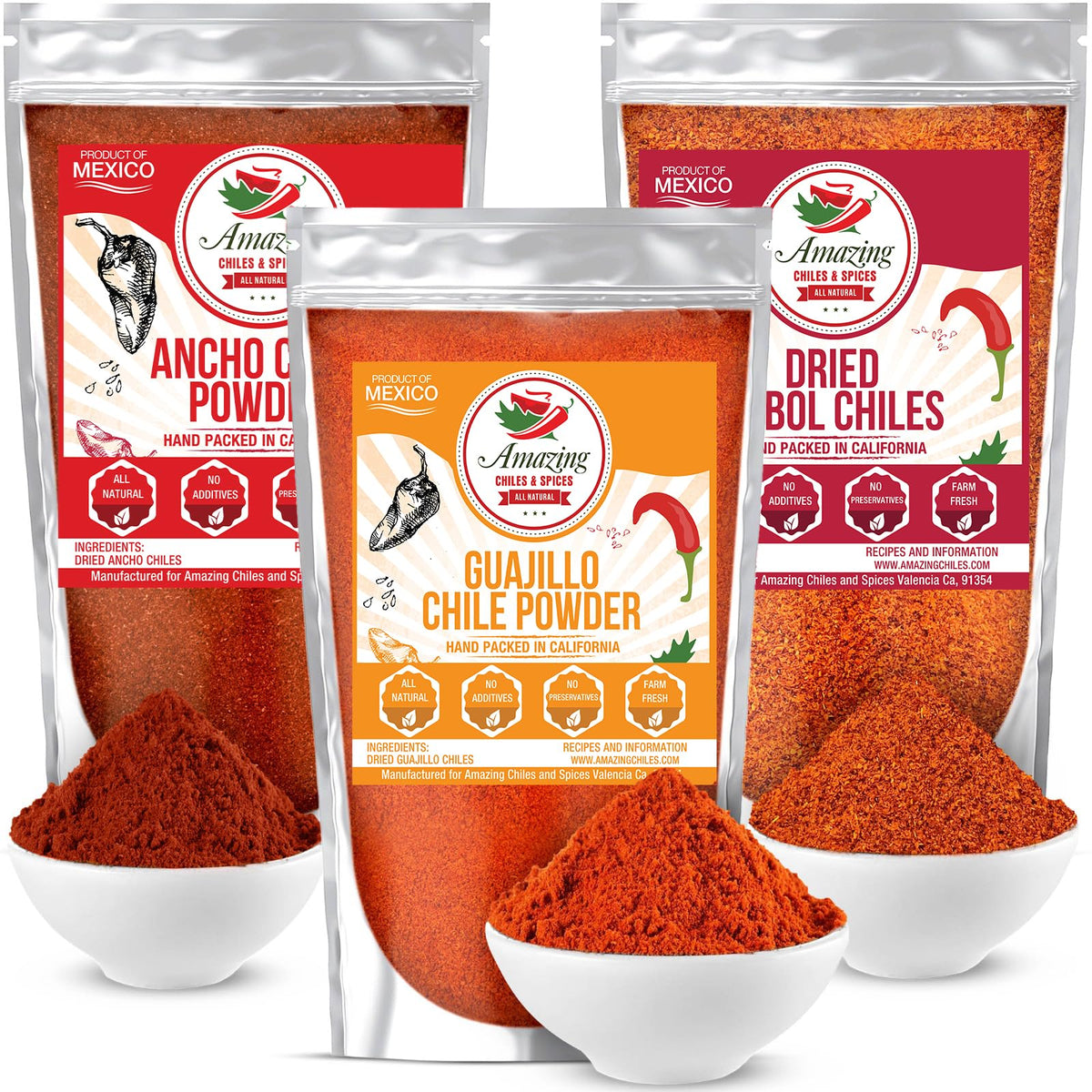 Amazing Chiles & Spices ancho chile powder in a bowl for authentic flavor
