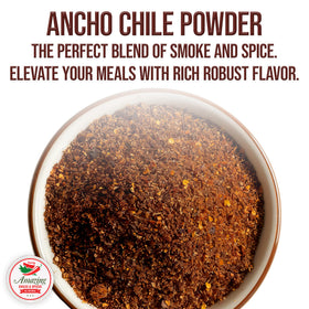 Amazing Chiles & Spices Ancho Chile Powder on mole dishes delivers warmth.