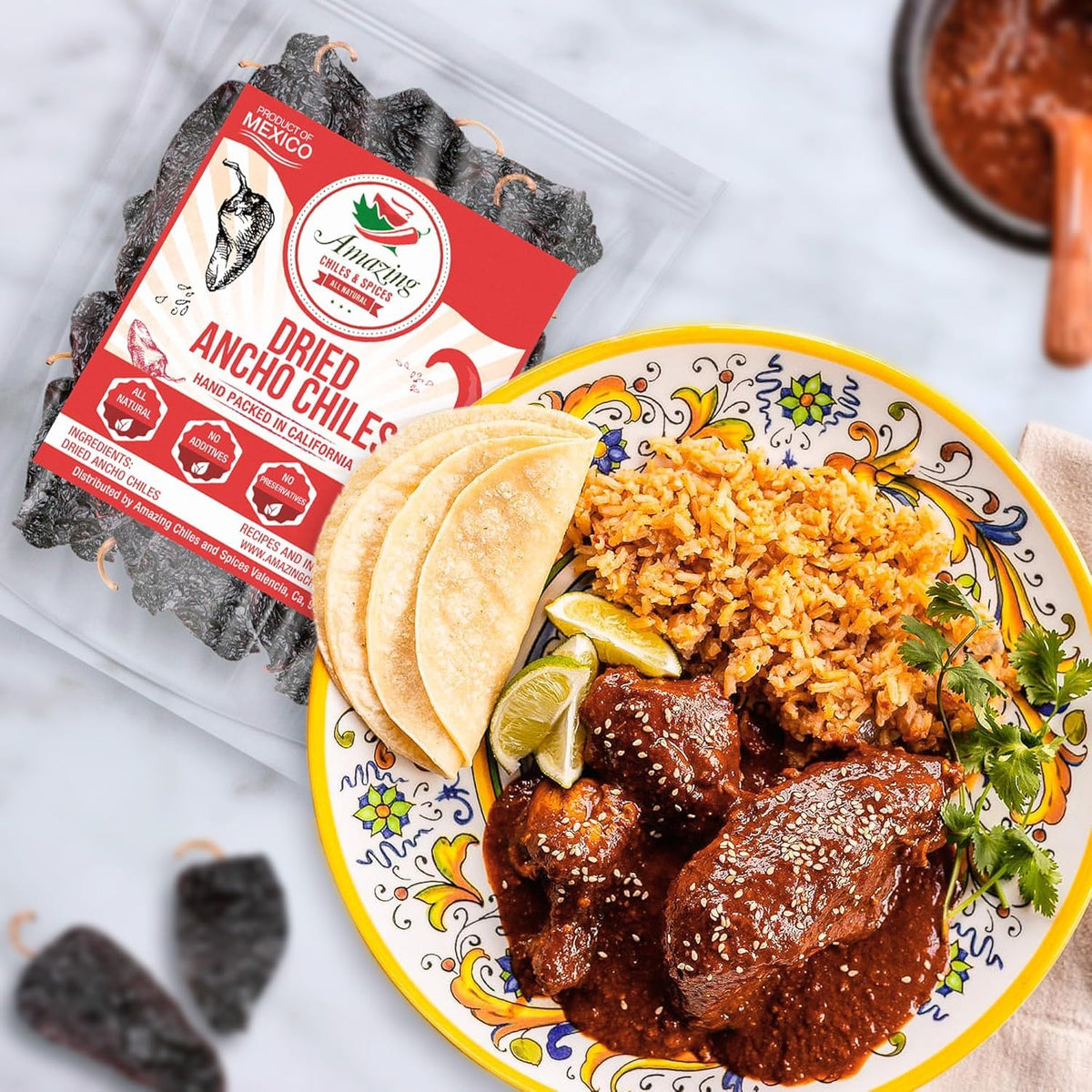 Amazing Chiles & Spices ancho chiles for salsa prep and mild heat