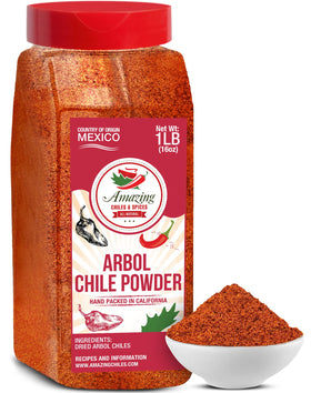 Amazing Chiles & Spices Chile de Arbol powder bottle adds authentic flavor to Mexican dishes