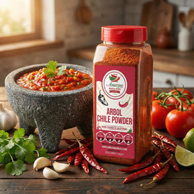 Salsa bowl seasoned with Amazing Chiles & Spices Chile de Arbol powder