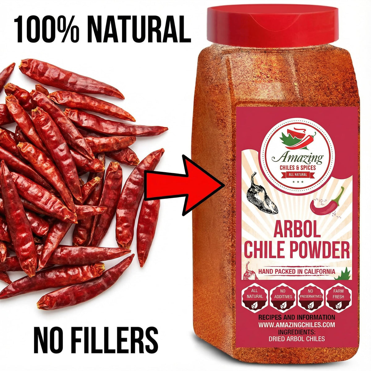 Chile de Arbol powder on tacos for colorful, smoky heat