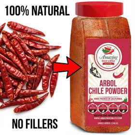 Chile de Arbol powder on tacos for colorful, smoky heat