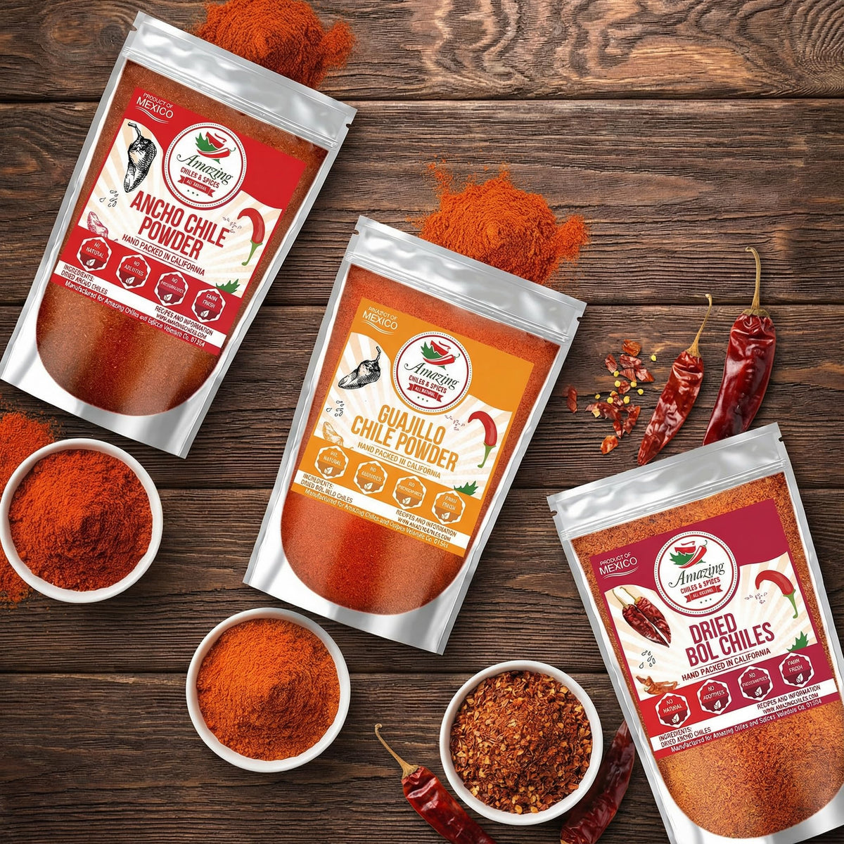 Amazing Chiles & Spices trio of chiles ideal for tamales