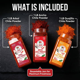 Amazing Chiles & Spices Chile powder variety pack front for pantry-ready authenticity.