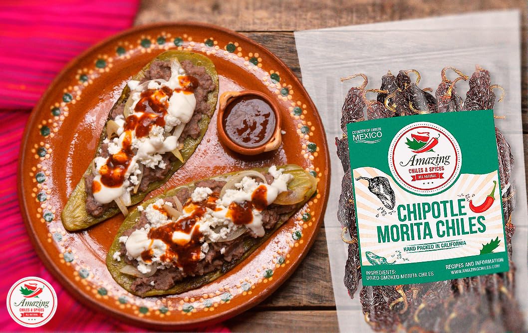 Amazing Chiles & Spices Dried Chipotle Morita adds depth to salsas and sauces.