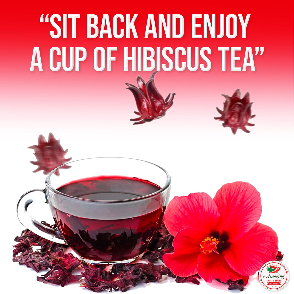 Hibiscus agua fresca served in a glass using Amazing Chiles & Spices ingredients.