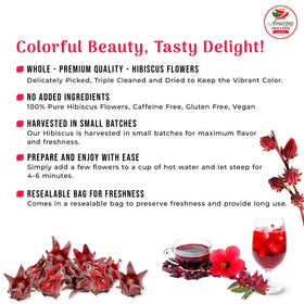 Hibiscus tea being brewed from Amazing Chiles & Spices flowers in a kettle.