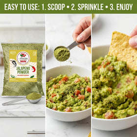 Taco-dish presentation reveals depth from jalapeño seasoning in toppings.