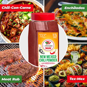 New Mexico Chili Powder label highlights natural premium quality for confident cooking.