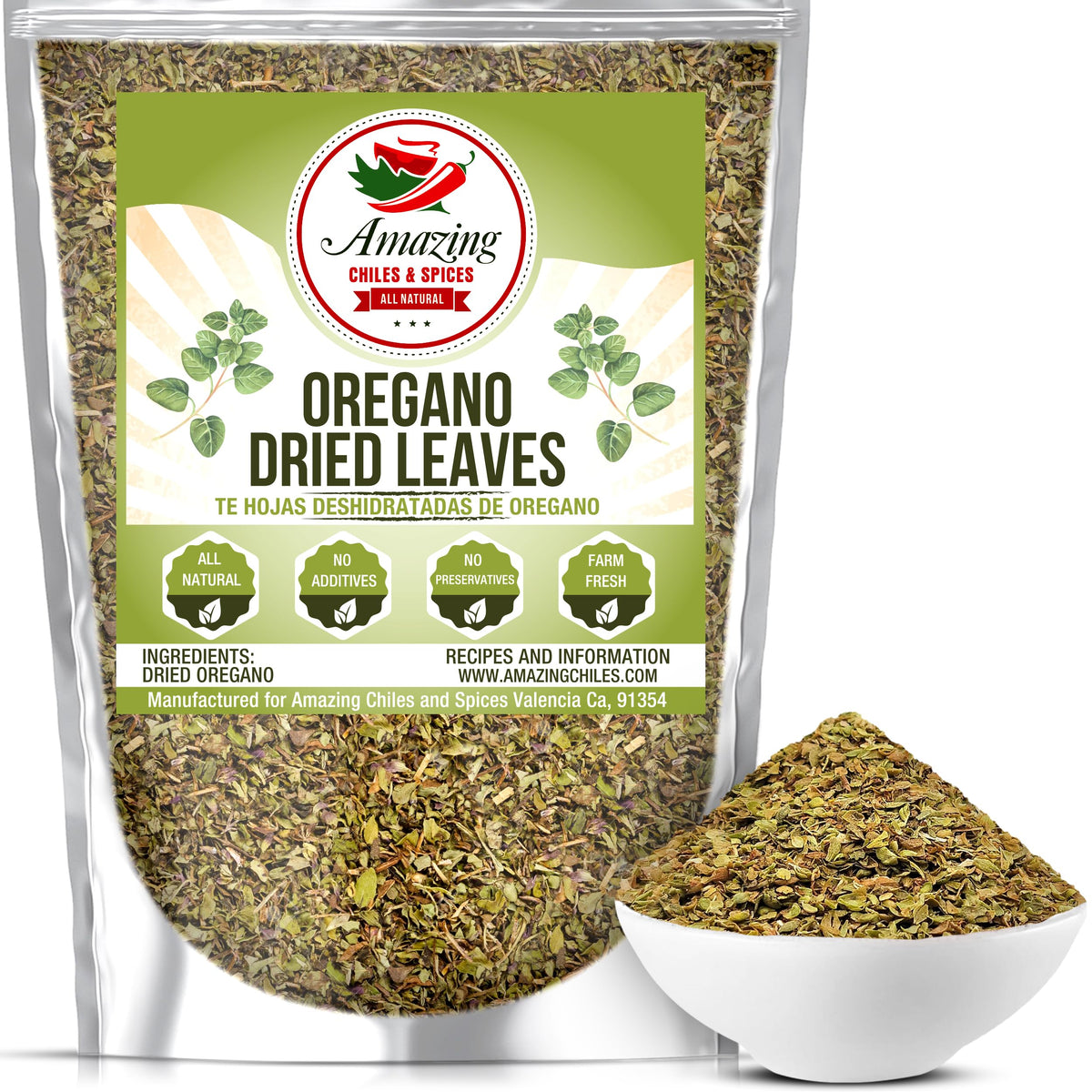 Amazing Chiles & Spices oregano leaves for robust Mediterranean sauces