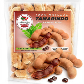 Amazing Chiles & Spices whole tamarind pods 16oz for fresh sweet-sour flavor in beverages.