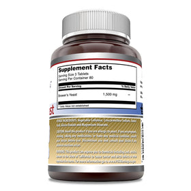 Packaging of Amazing Nutrition brewer's yeast 1500mg highlighting non-GMO and gluten-free