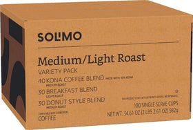 Solimo Variety Pack front image shows three flavors in one box.