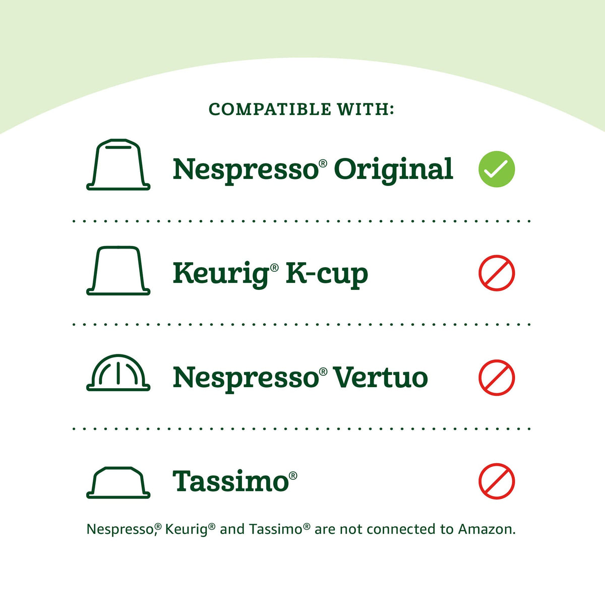 Amazon Fresh Belgium-produced coffee in convenient single-serve capsules.