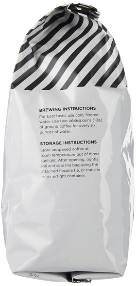 Amazon Fresh Colombia brewed coffee cup illustrates inviting pour-over-ready experience.