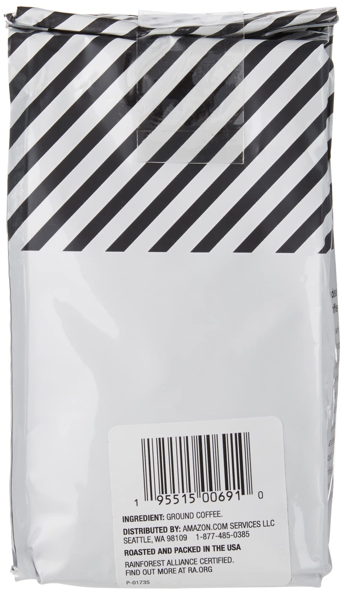 Amazon Fresh Colombia ground coffee roast closeup conveys warm, inviting notes.