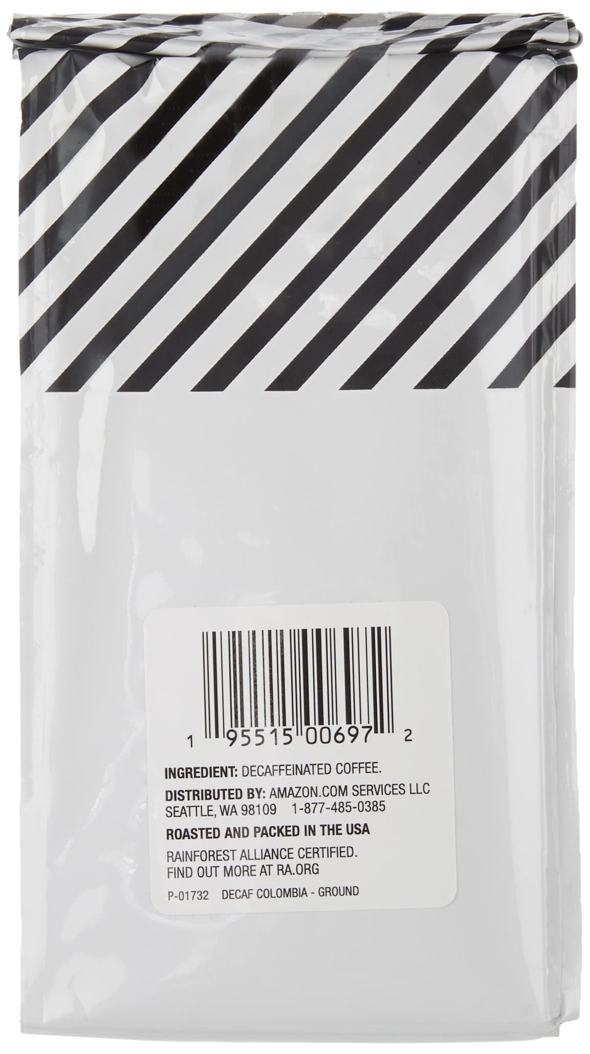 Close-up of Amazon Fresh bag shows medium roast color.