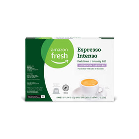 Espresso shot from a Nespresso Original brewer using Amazon Fresh Intenso capsules