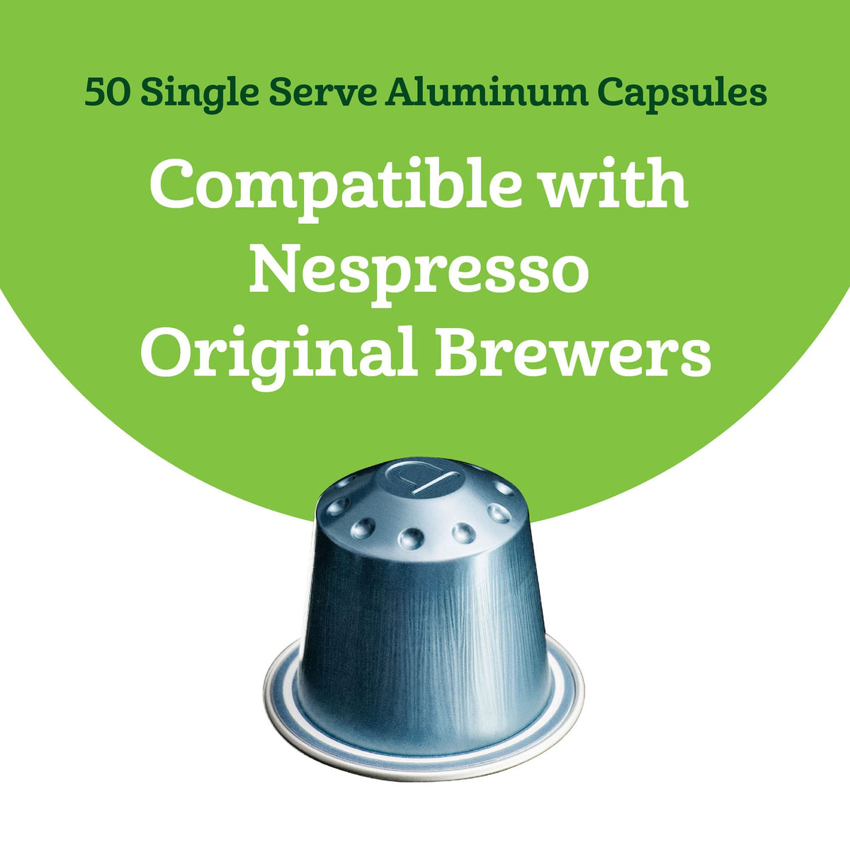 Amazon Fresh Espresso Lungo aluminum capsules pouring into a cup for a smooth medium roast.