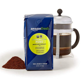 Amazon Fresh fair trade label ethically sourced aroma enhances your coffee ritual.
