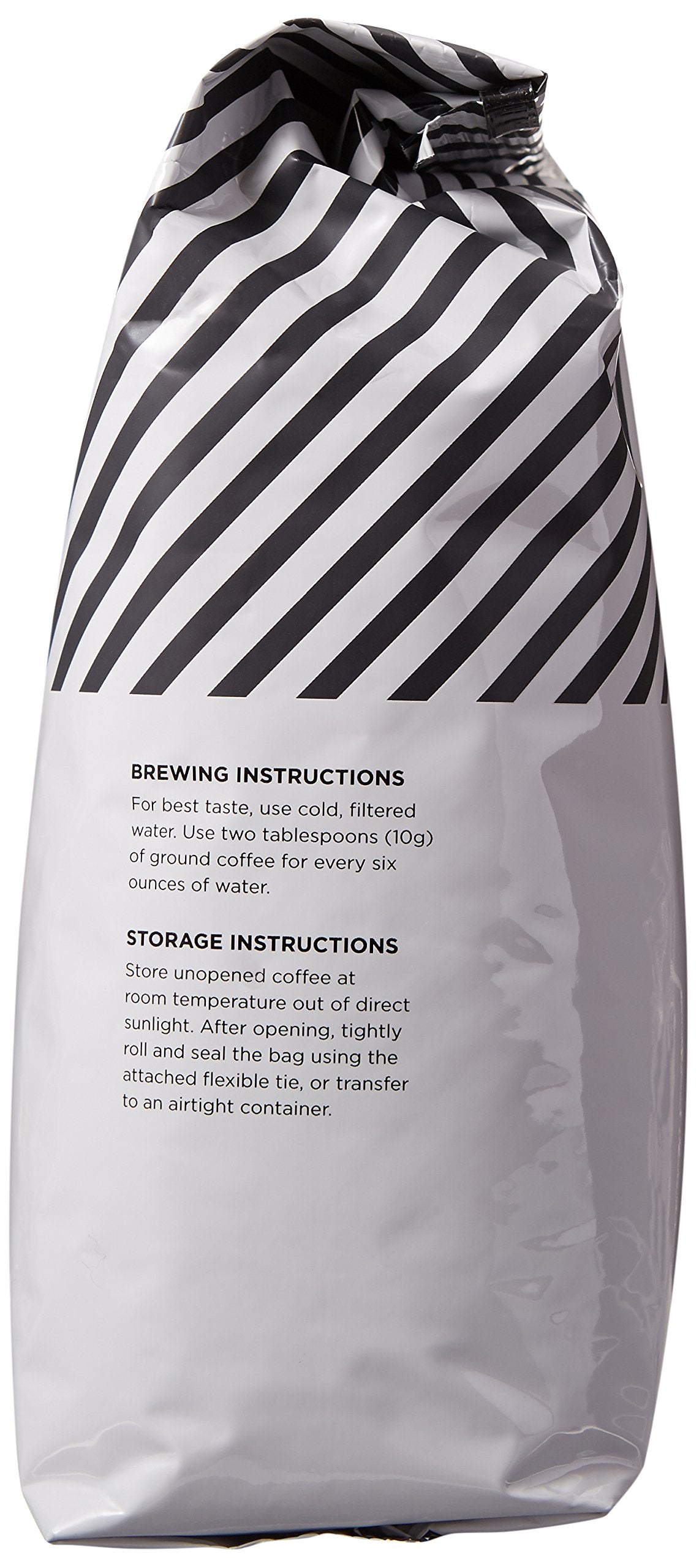 Amazon Fresh Just Bright cup being poured highlights a crisp light roast aroma