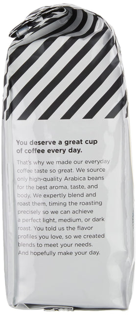 Amazon Fresh Just Bright ground coffee scoop emphasizes easy portion control.
