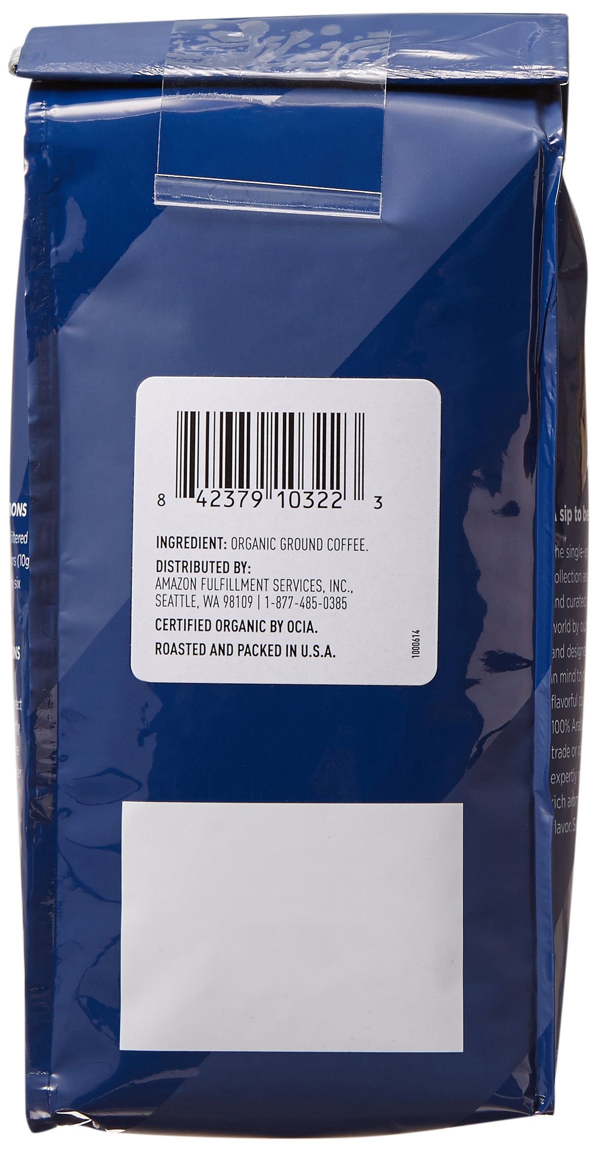 Amazon Fresh Sumatra coffee ground closeup reveals rich texture for immersion brewing.