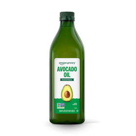 Amazon Grocery Avocado Oil bottle front with neutral flavor for everyday cooking.