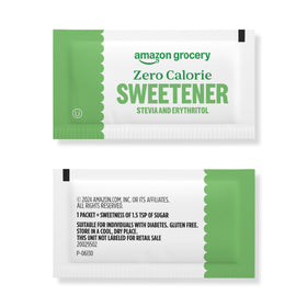 Amazon Grocery bulk box of 1,000 zero calorie sweetener packets, convenient for family and office supply.