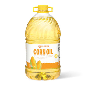 Amazon Grocery corn oil bottle; ideal for frying and sautéing flavorful dishes.