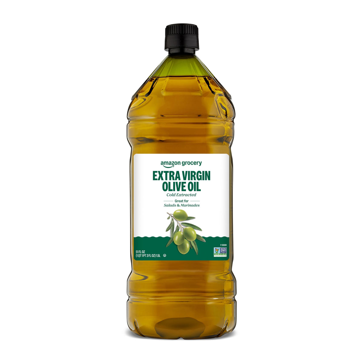 Amazon Grocery extra virgin olive oil 51oz bottle, smooth pour for salads
