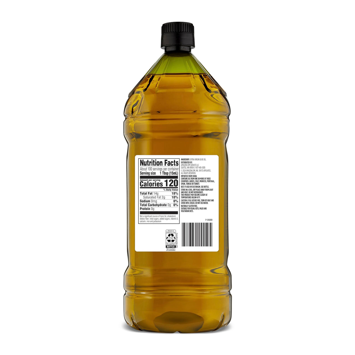 Amazon Grocery 51oz bottle pour, finishing dishes with a subtle olive note