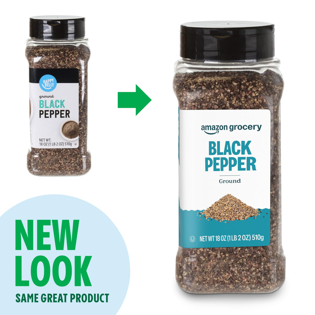 Amazon Grocery ground black pepper grinding action releasing fresh aroma