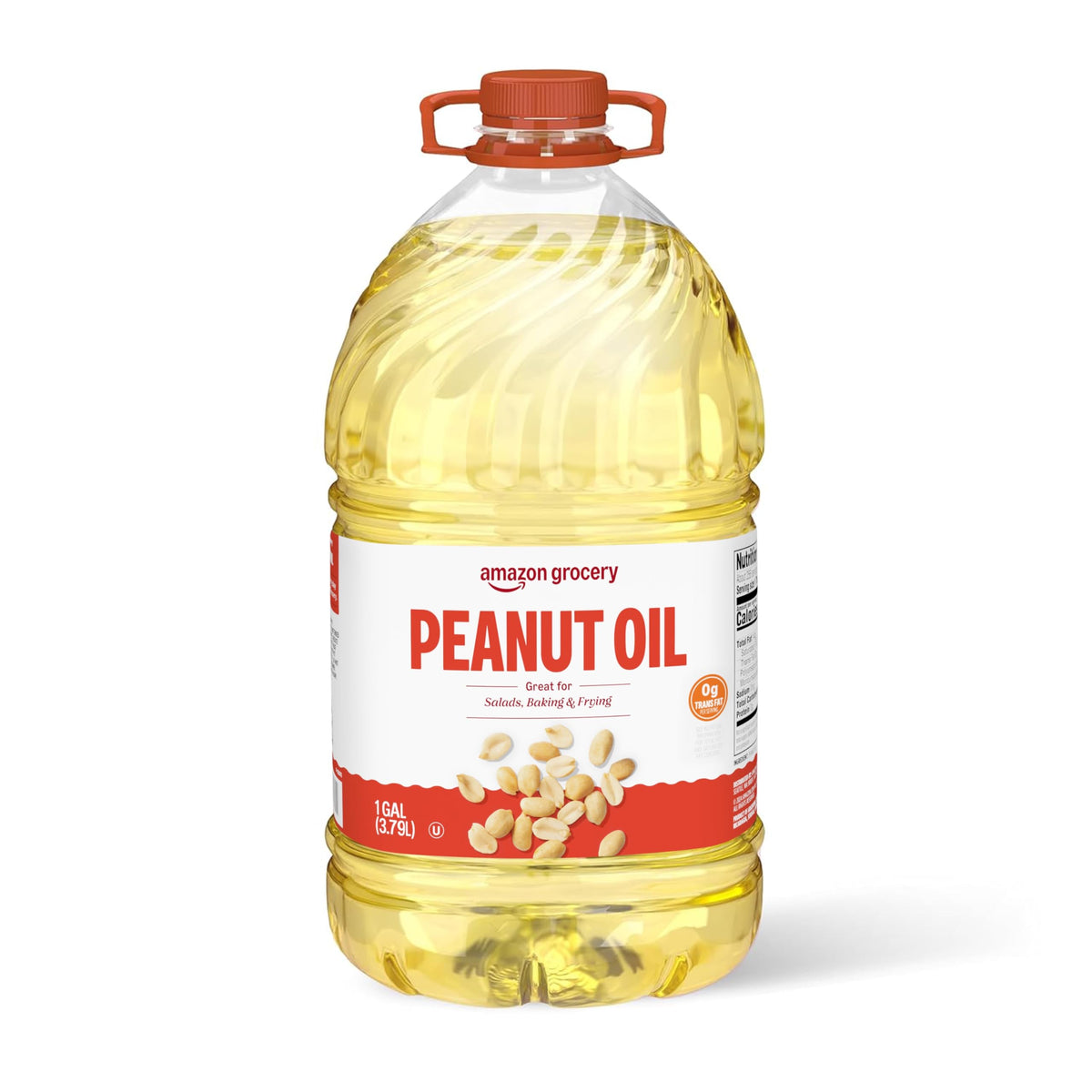 Amazon Grocery Peanut Oil 128oz bottle for versatile cooking and bulk use