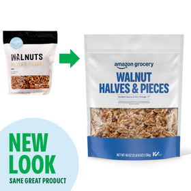 Amazon Grocery walnuts close-up showing rich texture and omega-3 potential.
