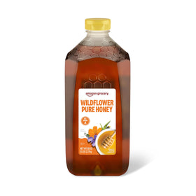 Amazon Grocery Wildflower Honey bottle front view for everyday sweetening and baking