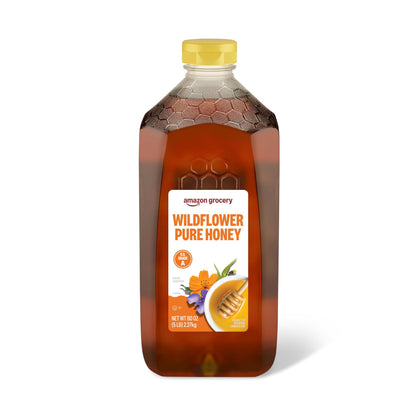 Amazon Grocery Wildflower Honey bottle front view for everyday sweetening and baking