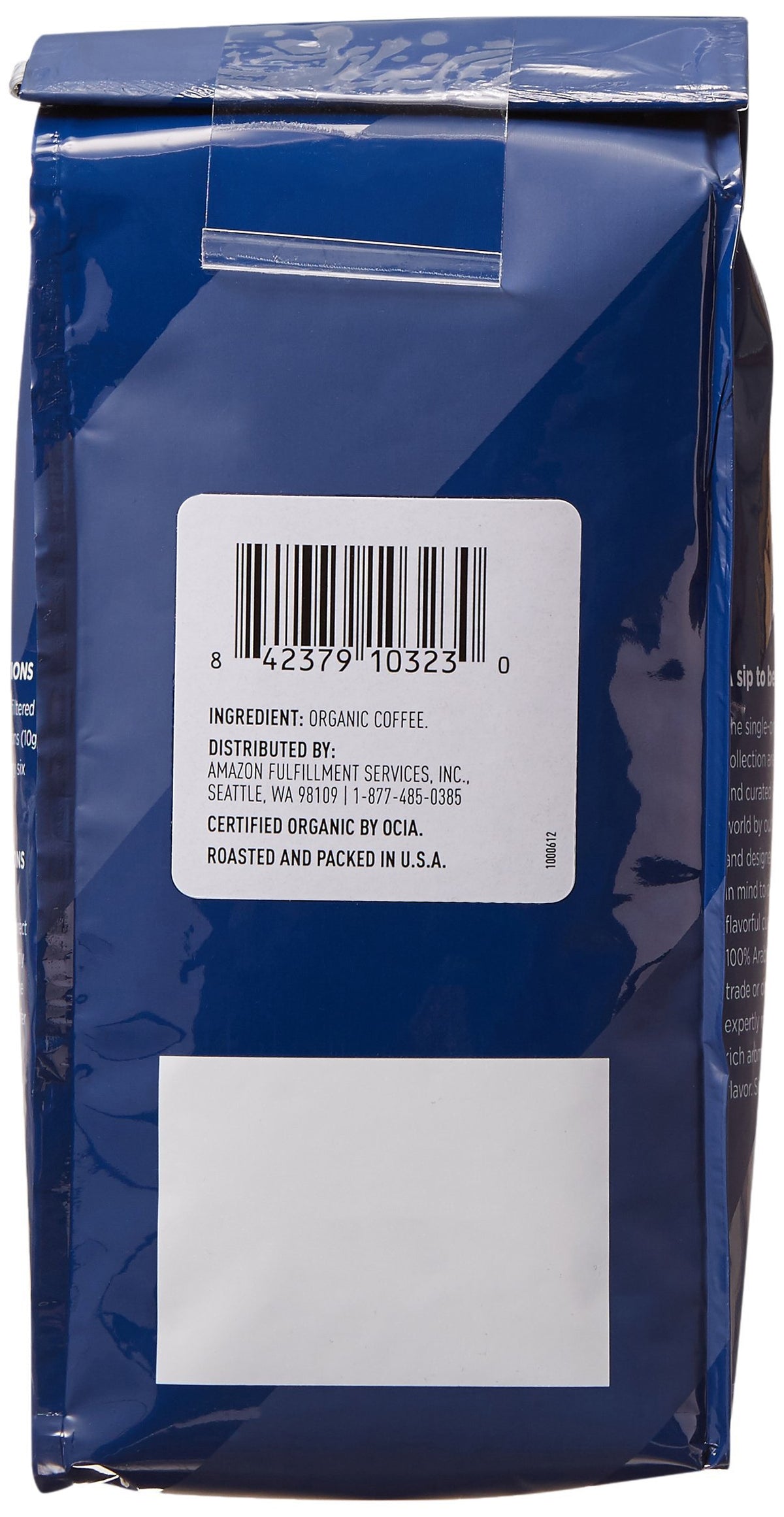 Amazon Fresh 12-ounce three-pack of coffee beans for fresh grinding.