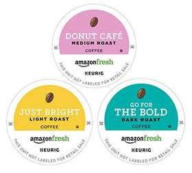 Amazon Fresh 60-Count Coffee Variety Pack front view for quick Keurig brews
