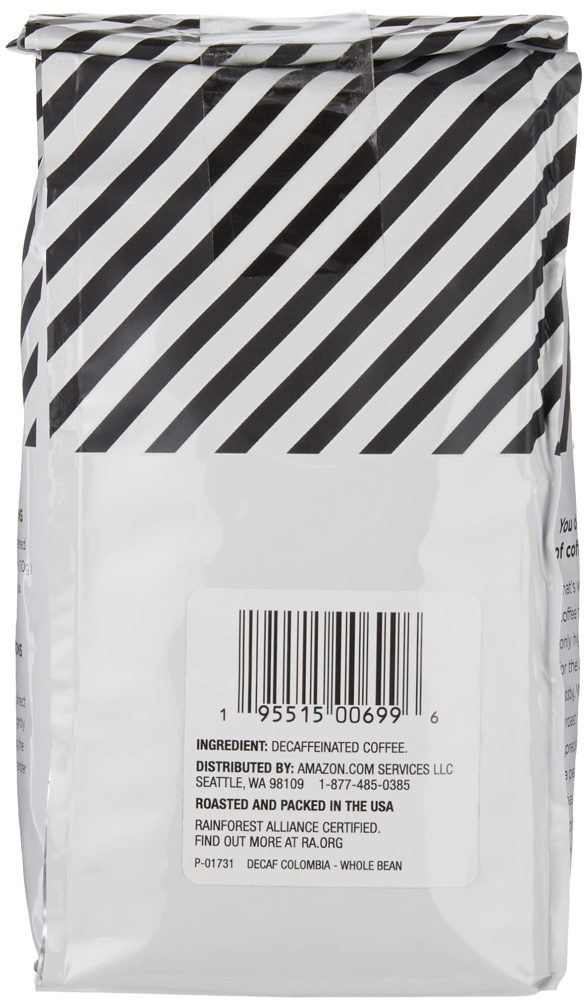 Medium-roast profile from Amazon Fresh Decaf Colombia enhances balanced body.