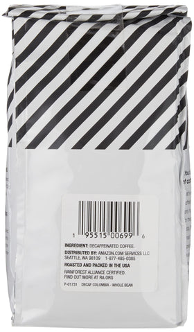 Medium-roast profile from Amazon Fresh Decaf Colombia enhances balanced body.