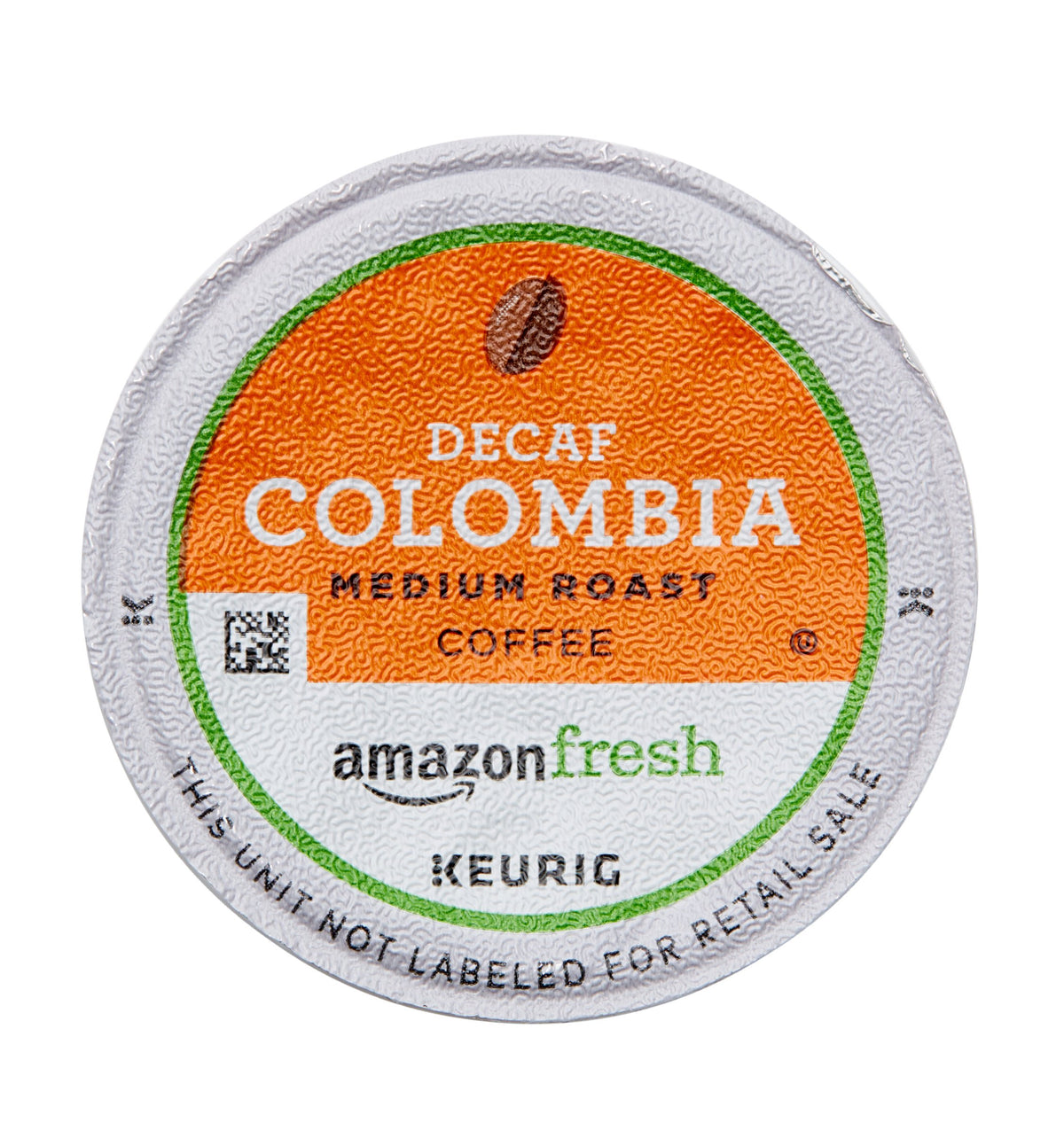Steaming cup of AmazonFresh Decaf Colombia with a smooth finish suggestion