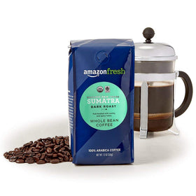 Amazon Fresh fair-trade Sumatra aroma highlights ethical sourcing and rich notes.