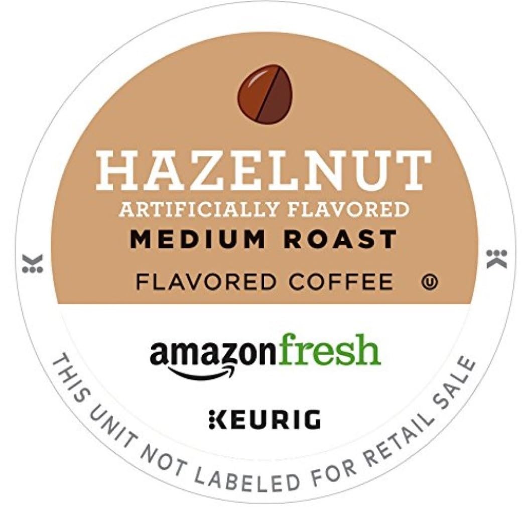 Amazon Fresh Hazelnut K-Cups packaging ready for Keurig brewing