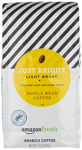 AmazonFresh Just Bright coffee bags pack ready for convenient, fresh mornings.