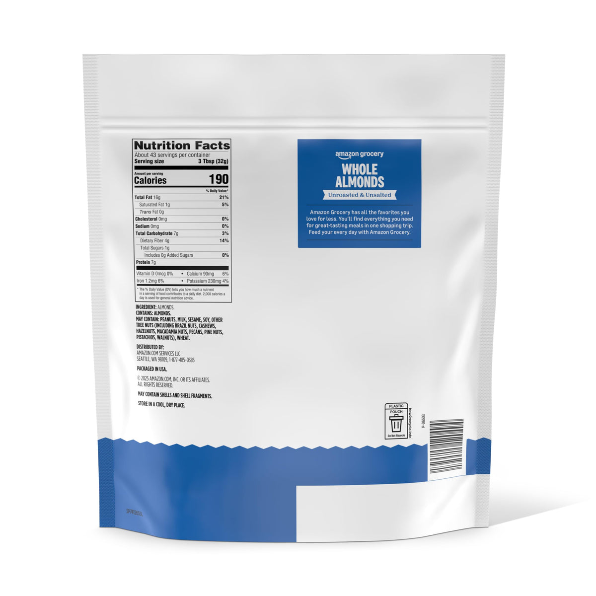 Amazon Grocery almonds for baking and cooking—versatile pantry staple.