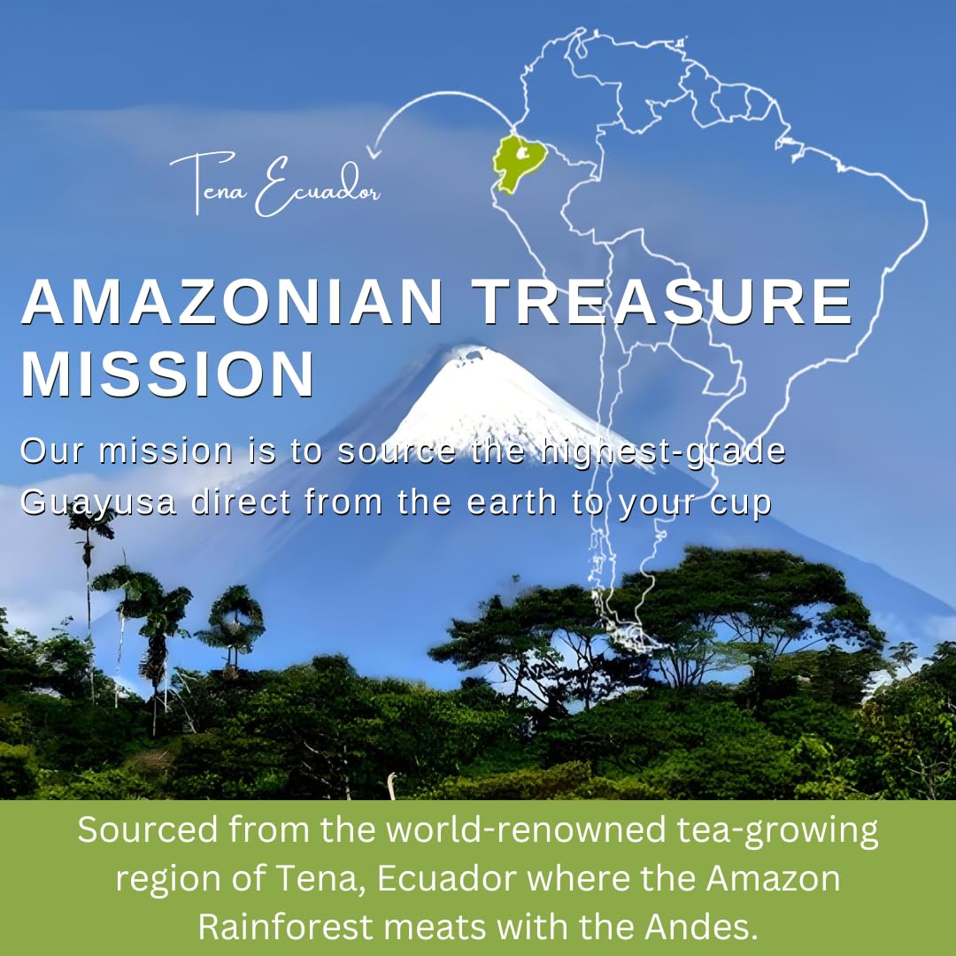 Amazonian Treasure Guayusa organic certification label signals trusted quality.