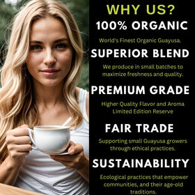 Amazonian Treasure Guayusa tea bags wrapped in recyclable paper preserve aroma and freshness.