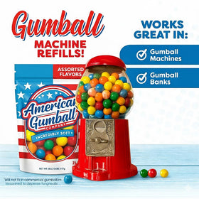 American Gumball Company .59 inch gumballs designed for 1/2 inch machines.